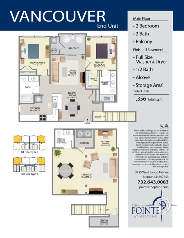 The Pointe At Neptune Floor Plan The Vancouver End Unit